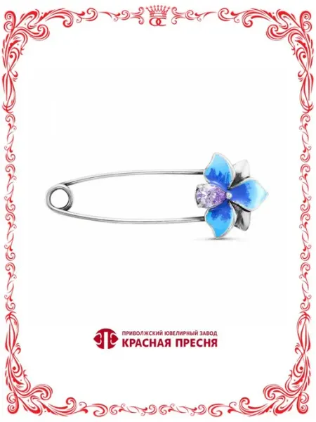 Красная Пресня Брошь бижутерия булавка цветочки серебрение А1489448-3