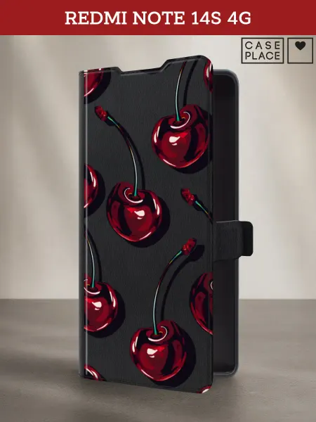 Xiaomi Чехол-книжка на Redmi Note 14S 4G с вишней