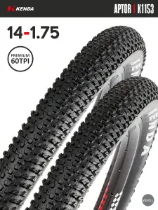 Комплект 2 шт. - Покрышка велосипедная KENDA APTOR K1153 14x1,75 (44-254), 60TPI