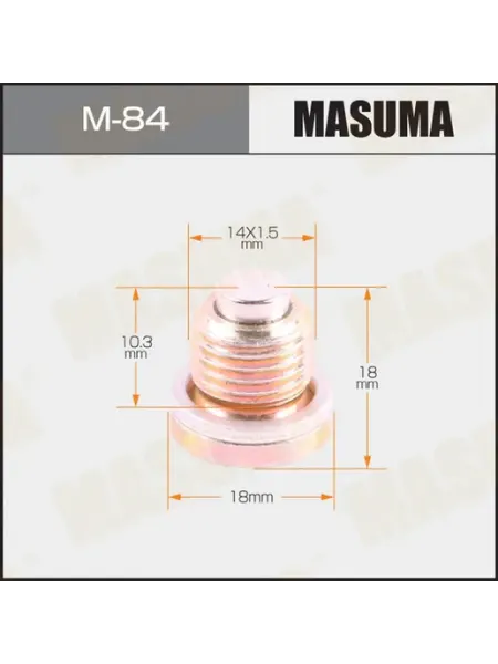 MASUMA Болт маслосливной С МАГНИТОМ (с шайбой) VAG 14x1.5mm