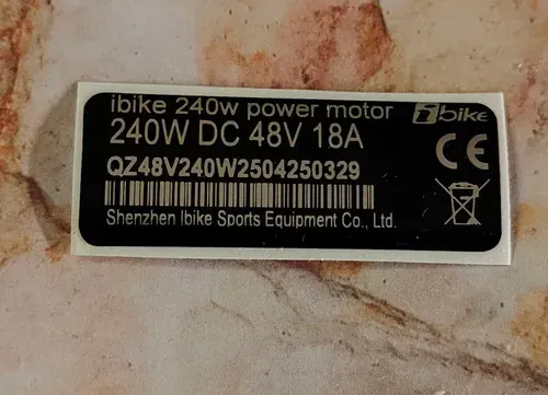 Наклейка для колеса электровелосипеда ibike 240w, 14x40 мм. Черный цвет