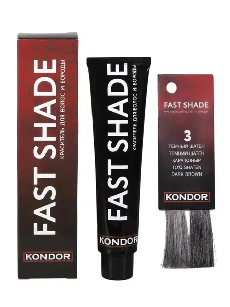 Kondor Fast Shade крем-краска для волос и бороды 3/0 тёмный шатен 60мл
