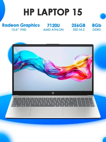 Ноутбук HP Laptop 15-fc0171nia Athlon 7120U 8GB 256GB 15.6 FHD Silver