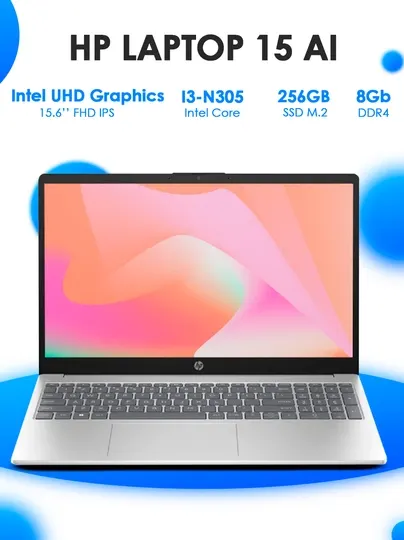 Ноутбук HP Laptop 15-fd0133wm — Intel Core i3-N305, 15.6″ FHD IPS