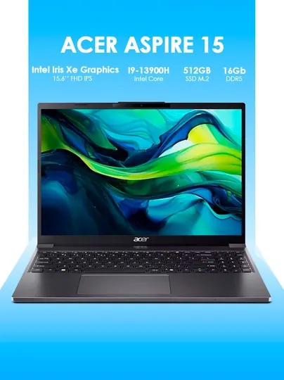 Ноутбук Acer Aspire 15 A15-51M-959S, i9-13900H, 16GB, 512GB SSD, 15.6" FHD IPS