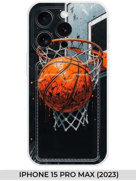 NOOTO Чехол с карманом на iPhone 15 PRO MAX 2023 баскетбол