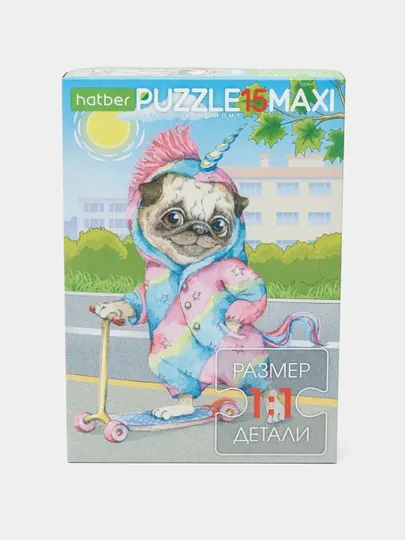 Пазл Eco Maxi-Мопс 15 элементов, А4ф, 220 * 330 мм
