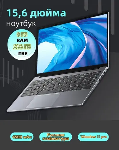 FUNXUN Ноутбук 15.6", Intel Celeron 2955U, RAM 8 ГБ, SSD 256 ГБ, Intel HD Graphics, Windows Pro, серый, Русская раскладка