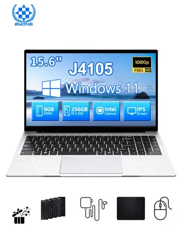 BYONE S155-J4105 Ноутбук 15.6", Intel Celeron J4105, RAM 8 ГБ, SSD 256 ГБ, Intel UHD Graphics 600, Windows Pro, (S155-J4105), серебристый, Русская раскладка