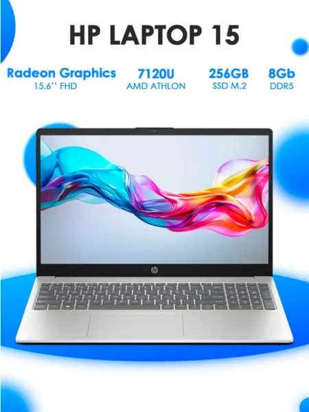 Ноутбук HP Laptop 15 Athlon 7120U 8GB 256GB 15.6" Silver