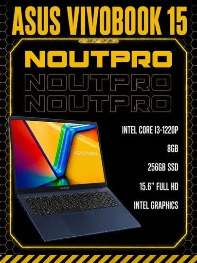 Ноутбук Asus Vivobook 15 Intel Core i3-1220P RAM 8GB SSD 256GB 15.6" Full HD
