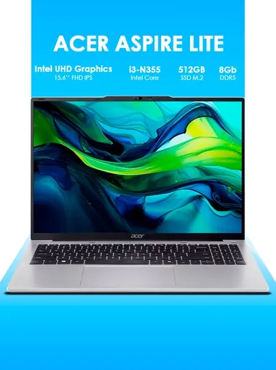 Ноутбук Acer Aspire Lite AL15-33P Core 3-N355 8/512 15.6" FHD IPS Silver