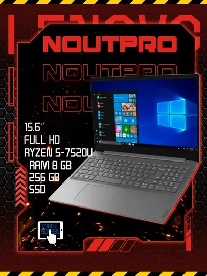 Ноутбук Lenovo AMD RYZEN 5-7520U RAM 8 GB SSD 512 GB 15.6 FHD IPS TOUCHSCREEN