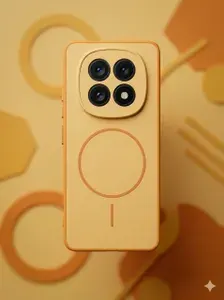Чехол на Xiaomi Redmi Note 15 Pro+ 5G / Poco M8 Pro 5G Magsafe / Ксиоми Редми Нот 15 Про+ 5г / Поко М8 Про 5Г стиль Максэйф противоударный ОРАНЖЕВЫЙ модель BRIGHT