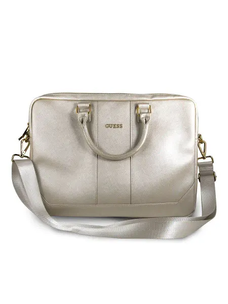 GUESS Сумка для ноутбука 15" 15.6" из экокожи Saffiano, с ремнем