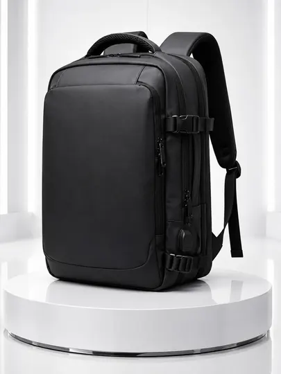 Школьный рюкзак для ноутбука 15.6", USB, водонепроницаемый, вместительный, черный