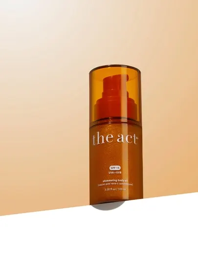 The Act Shimmering Body Oil SPF 15 - Масло для загара с шиммером и защитой от солнца
