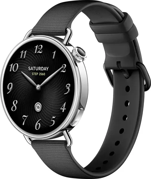 Смарт-часы Xiaomi Watch S4 41мм 1.32" AMOLED корп. серебристый рем. черный разм. брасл:120-190 мм (BHR07VRGL)