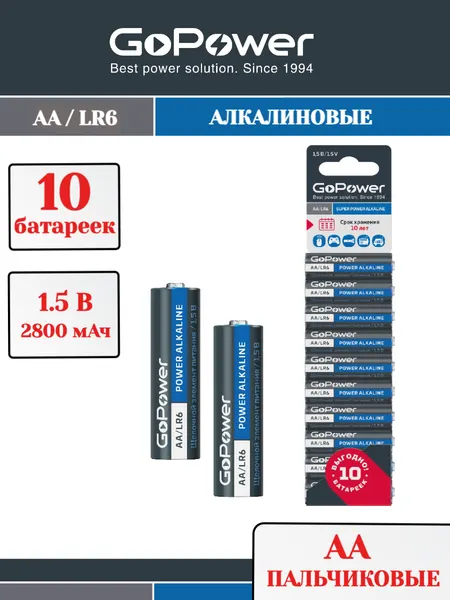 Батарейки GoPower LR03 AAA Щелочные 1.5V BL10