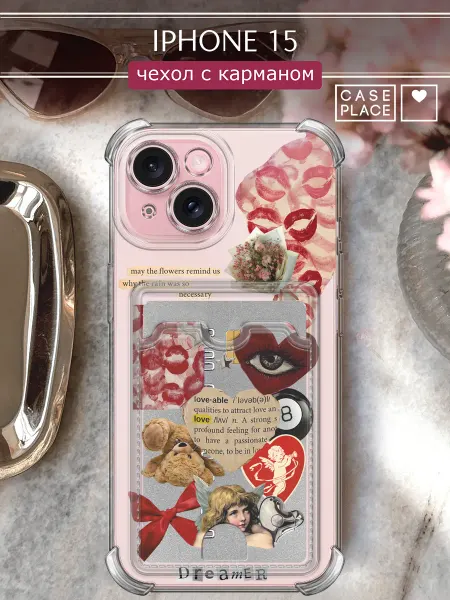 Case Place Чехол на iPhone 15 с карманом необычный