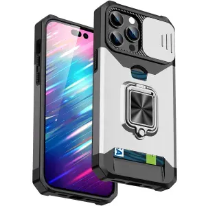 Противоударный чехол Сard Reader Case для iPhone 15 Pro (серебряный)