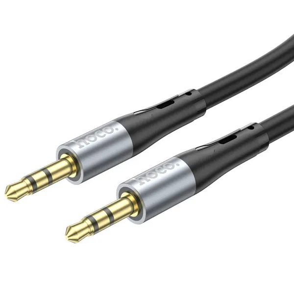 Аудио кабель AUX 3,5 - AUX 3,5 аукс, для машины, смартфона, планшета, наушников, колонок, черный силиконовый