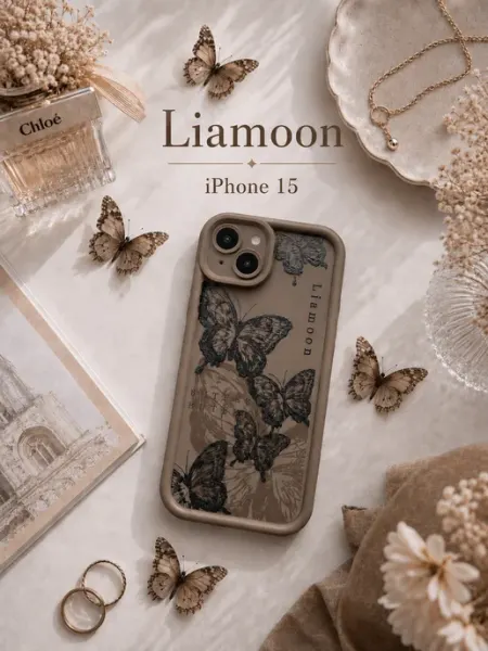 Liamoon Чехол на iPhone 15 объемный с принтом