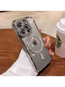 Чехол на iPhone 15 Pro MagSafe со стразами