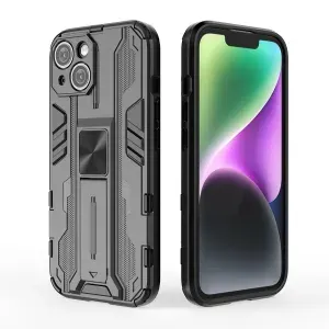 Противоударный чехол с подставкой Transformer для iPhone 15 (черный)