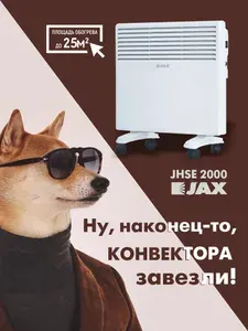 Обогреватель для дома электрический Jax JHSE-2000 конвектор, до 15 м2, настенный