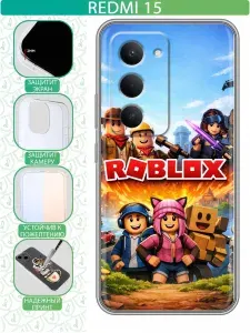 Чехол для Redmi 15 с принтом Roblox Для мальчиков