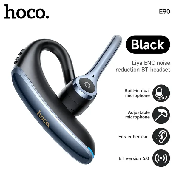 Шумоподавляющие Bluetooth-наушники Hoco E90, с микрофоном, черные