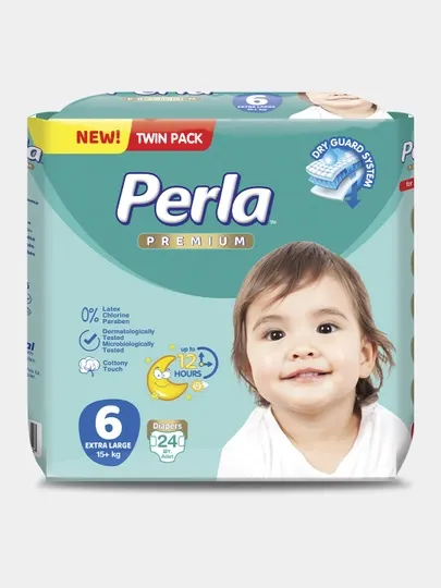 Подгузники Perla Twin Extra Large 15+ кг, 24 шт