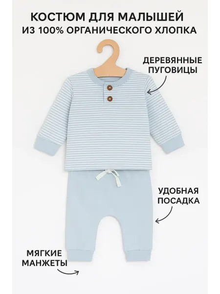 Tiny Organic Костюм для малыша (лонгслив + брюки) теплый