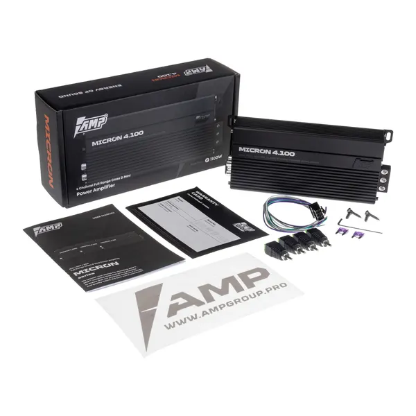 Автомобильный усилитель AMP MICRON 4.100, 4 канала, класс D, 100 Вт