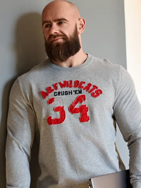 Abercrombie & Fitch Хлопковый лонгслив с длинным рукавом