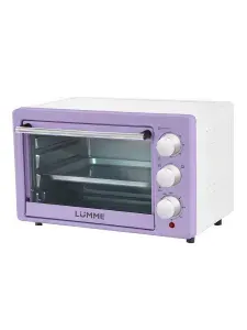 Духовка электрическая настольная LUMME духовой шкаф 24л, 3 режима работы, ТАЙМЕР, 1500Вт, лиловый аметист