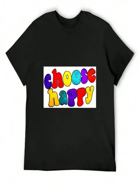 Нет бренда Футболка Choose Happy T-Shirt Summer Tops Plus Size Clothes