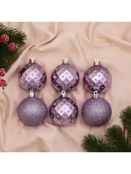 Ёлочные игрушки «Элитная геометрия» шары новогодние d=6 см
