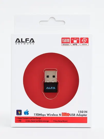 Wi-Fi адаптер ALFA 1501N для ПК и ноутбука 150Мб/с