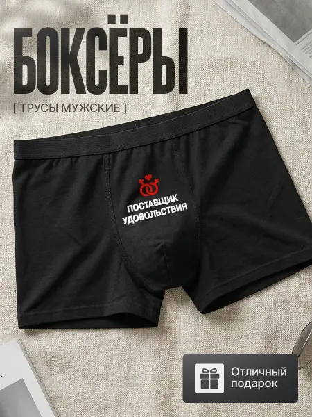 Трусы мужские боксеры с принтом поставщик удовольствия