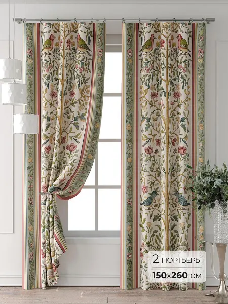 Comfy Way Комплект штор в гостиную Бохо с рисунком 150х260 см 2 шт