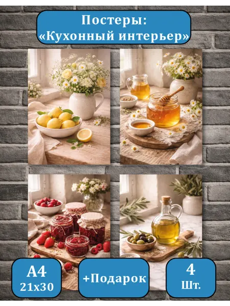 Постеры А4 Кухни (21х30)