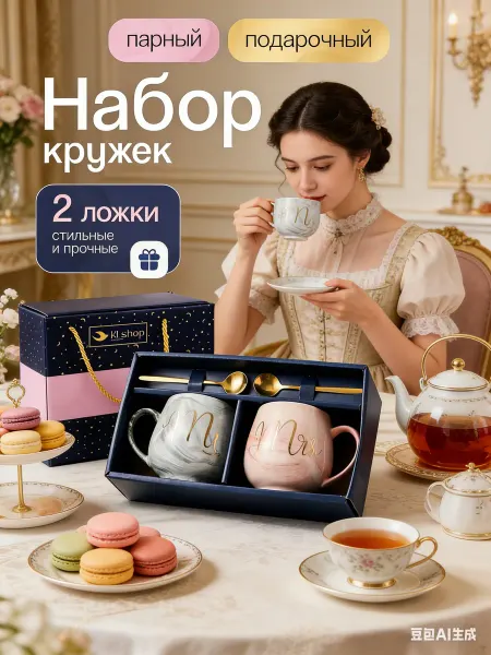 Tcallini Парные кружки подарочный набор чашек 8 марта