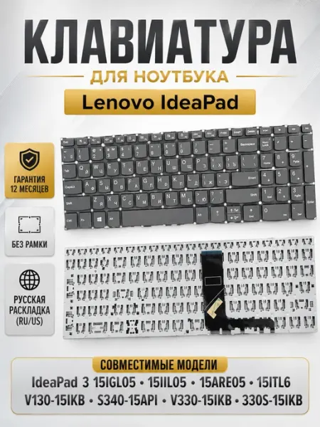 Крышка матрицы (экрана) для ноутбука Lenovo IdeaPad 3-15IML05, 15IIL05, 15IGL05, 15ARE05, 15ADA05