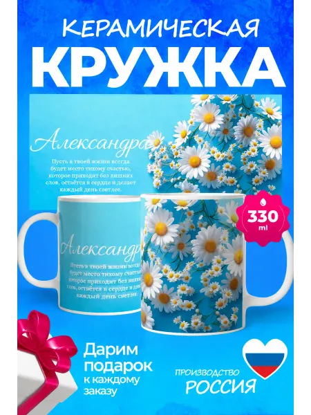 VillyPrint Кружка именная "Александра. Ромашковое небо" 330мл