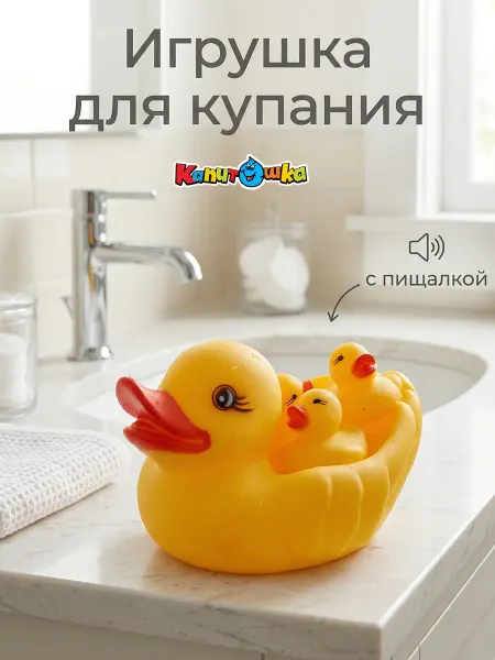 Капитошка Резиновые уточки для ванны набор для купания утята детский