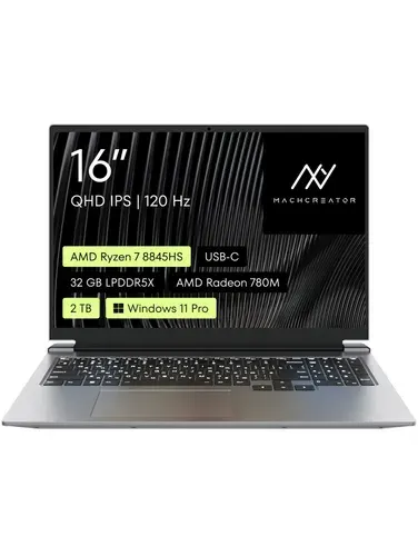 Machcreator Origin XT Ноутбук 16", AMD Ryzen 7 8845HS, RAM 32 ГБ, SSD 2000 ГБ, AMD Radeon 780M, Windows Pro, (2040047871315,6975971298630), серый металлик, Русская раскладка