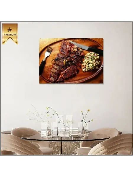Classic Art Картина на холсте мясо и плов 20х30