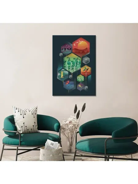 Classic Art Картина на холсте Природные явления в сотах арт 20х30